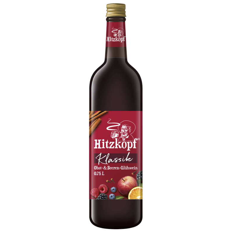 Vino caliente alemán Hitzkopf Klassik Obst- & Beeren-Glühwein 750ml