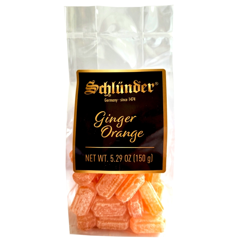 Caramelos artesanales de jengibre y naranja