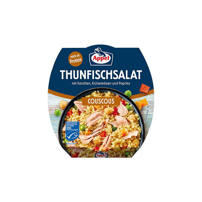 Couscous con ensalada de atún, garbanzos y pimientos