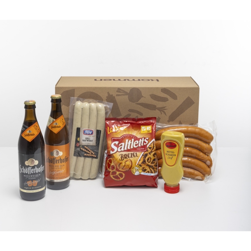 Caja gourmet degustación de salchichas y cerveza - Maibaum