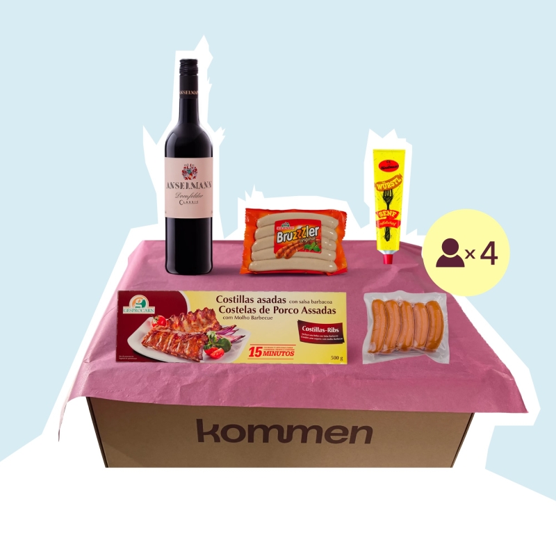 Pack Barbacoa para 4: Costillar, Salchichas y Vino tinto