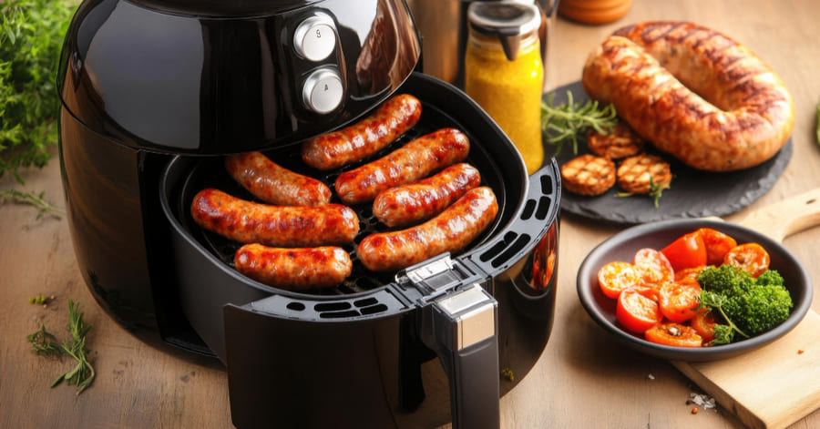 Tabla de tiempos y temperaturas para cocinar salchichas en Airfryer