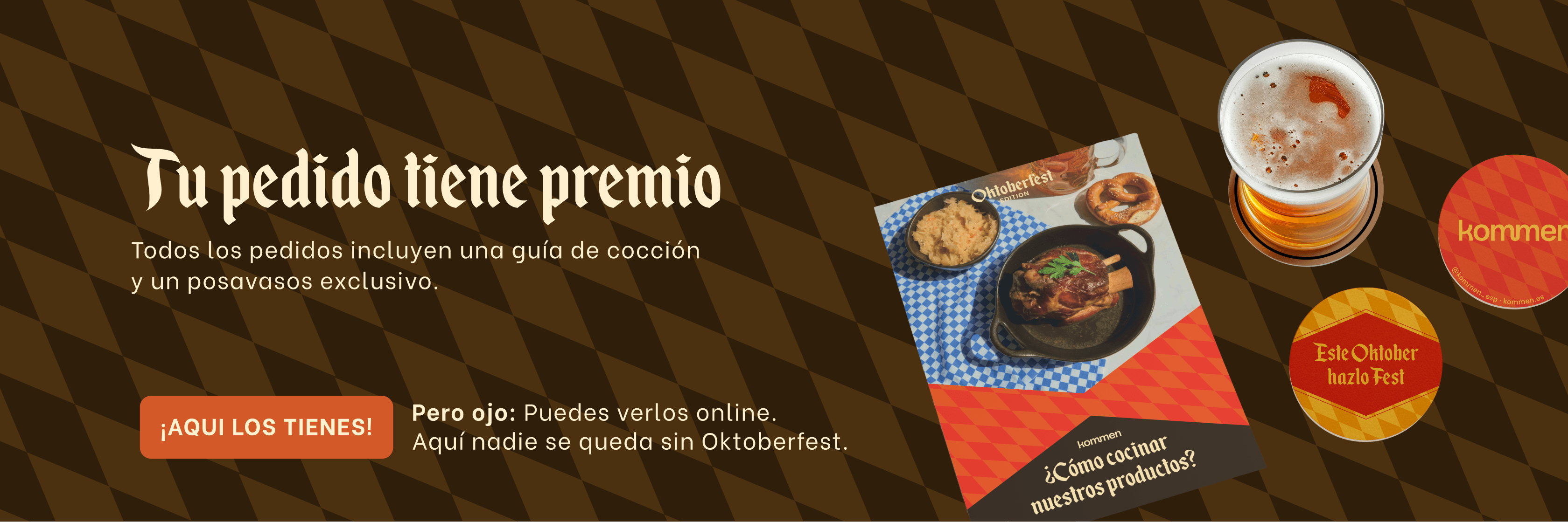 Tu pedido Oktoberfest tiene premio: guía de cocción y posavasos exclusivo Kommen